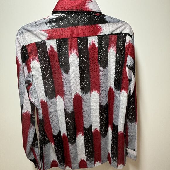 Vtg 70s Polyester Men’s Dress Shirt Long Sleeve Button Front Size M - Picture 2 of 7